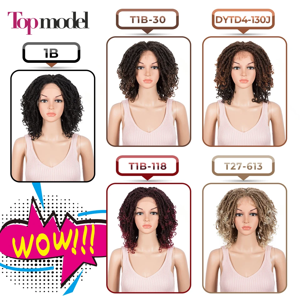 Парик для верховой модели Dreadlock Плетеный парик твист черный коричневый Короткие