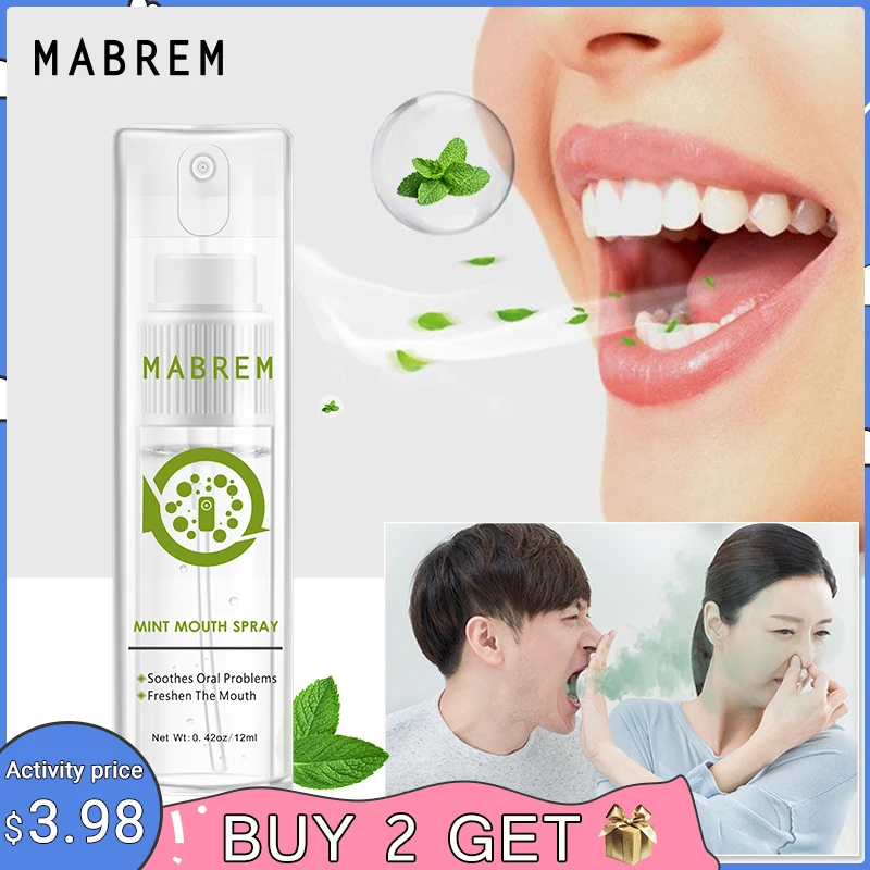

MABREM Mouth Spray Breath Freshener Oral Spray Herbal Fresh Breath Remove Smoke Breath Treatment of Bad Breath Small Portable