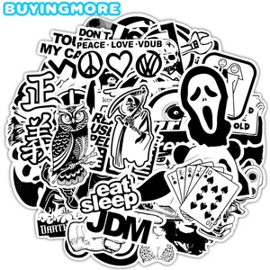 100 шт. черно-белые случайные наклейки смешные граффити рок мультфильмы наклейки сделай сам автомобиль скейтборд гитара шлем велосипед ноутбук холодильник