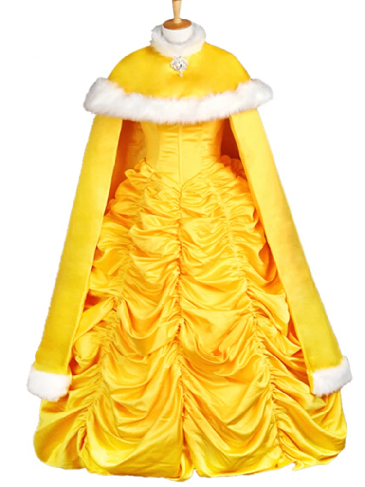 S 2XL Принцесса Белль нарядное платье косплей костюм с Перчатки|belle fancy dress|fancy