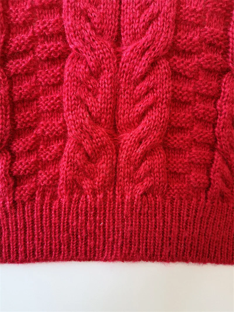 Свитер с воротником-хомутом Женский Повседневный вязаный короткий свитер