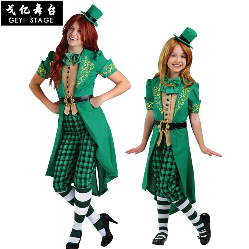 

Irish Green Elf St Patrick's Day National Folk Festival Carnival Dress COSPLAY COSTUME clothing stage dress for girl woman