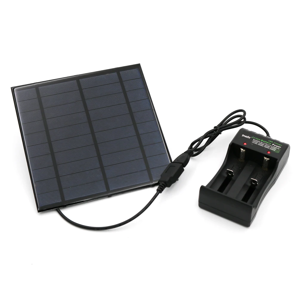 Универсальное зарядное устройство с солнечной панелью 3 7 в 5 постоянного тока 10440