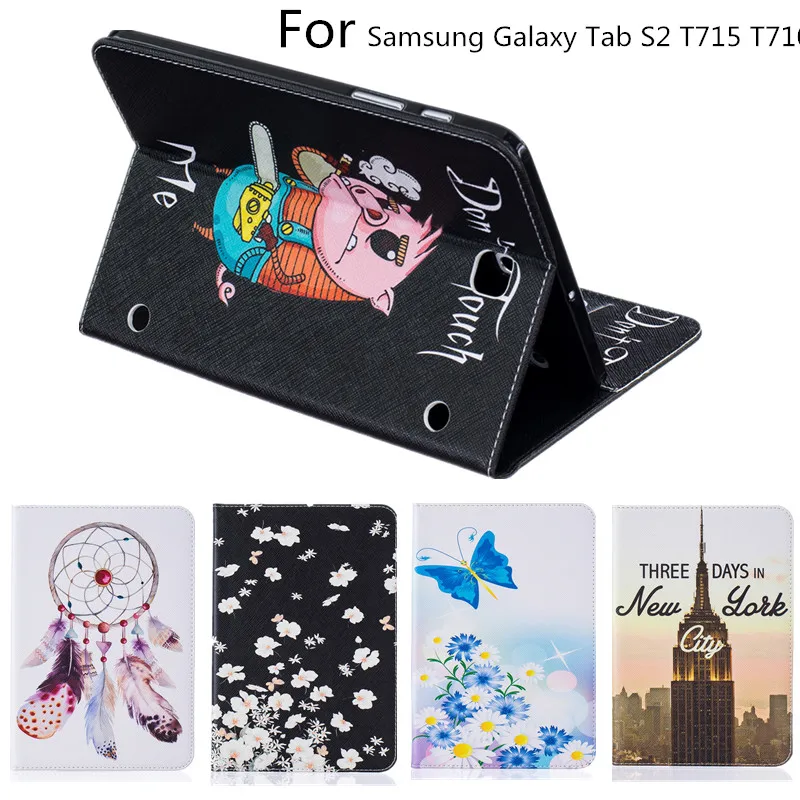 Новый чехол для планшета чехлы Samsung Galaxy Tab S2 8 0 SM-T710 T715 чехол-подставка с милым