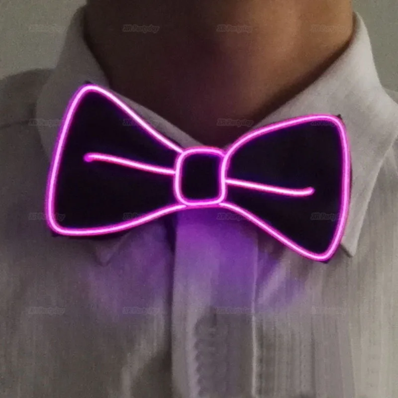 pink bow Танцор джаза сувениры проволочная светящаяся полоска Кепка джентльмена привлекательная сумасшедшая Светодиодная лента неоновая шляпа как вечерние подарки на Рождество - Цвет: pink bow