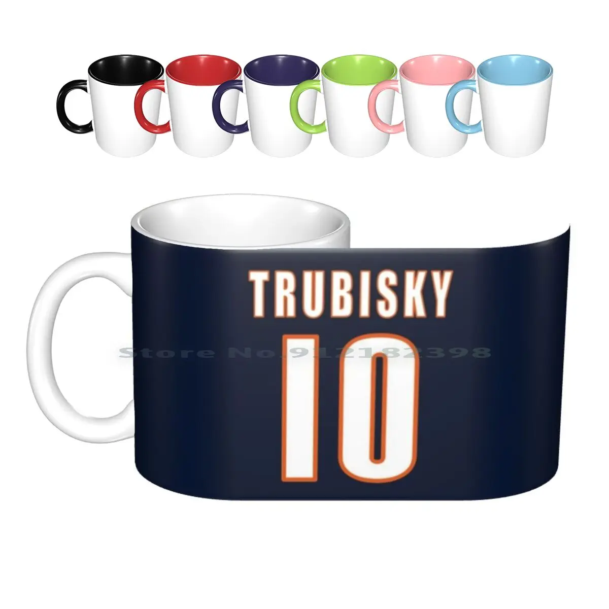 

Керамические кружки Trubisky 10, кофейные чашки, кружка для молока, чая, футбола, Чикаго, спортивный чай, Митчелл, трубики, медведи, креативный тре...