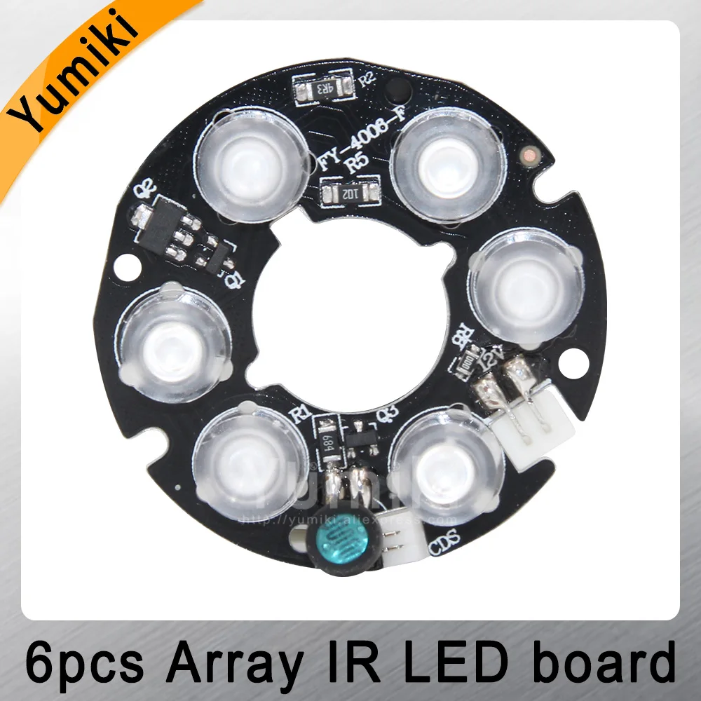 Yumiki New 6pcs array LED IR Leds Infrared Board for CCTV cameras night vision (45mm diameter) white