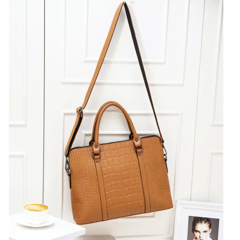 gagacia womens leather briefcases business handbags for woman office bags work shoulder computer laptop bag new 2022 briefcase free global shipping