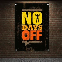 no days off motivational workout posters exercise banners flags wall art canvas painting tapestry mural gym home decoration
