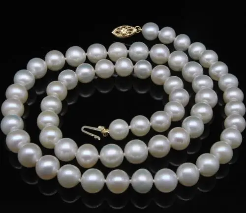 

noble women gift GOLD CLASP HHUGE natural freshwater White GW 9-9.5MM white AAA+ Akoya pearls necklaces