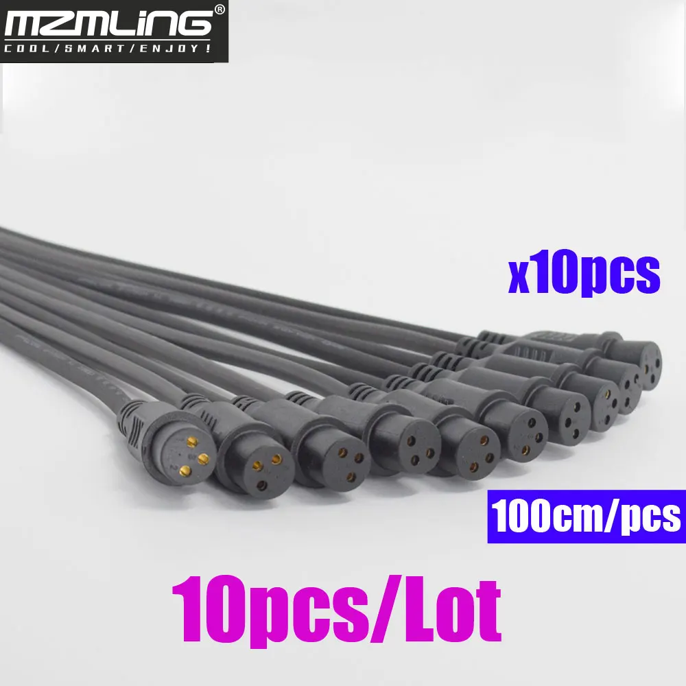 10 шт./лот 1 метр длиной 3-контактный сигнальный коннектор DMX-кабеля для профессиональных DJ / баров / вечеринок / шоу / сценического света LED-сценической машины.