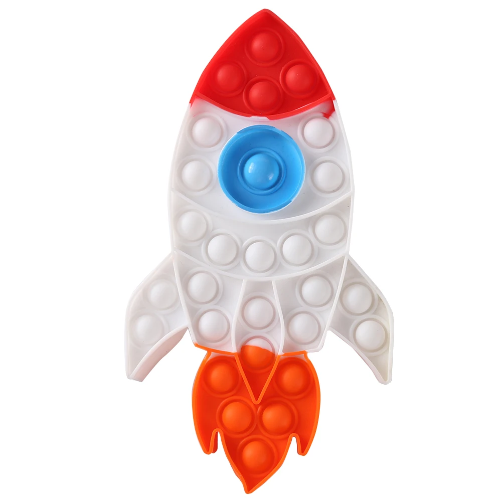 

Rocket Push Bubble Fidget Toys Adults Sensory Anti-stress Relaxing Toy Autism Toys Stress Relieve Education Tool for Kids