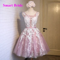 short a line prom dresses for juniors lace tulle appliques formal party gowns 2020 cocktail homecoming dress sts10