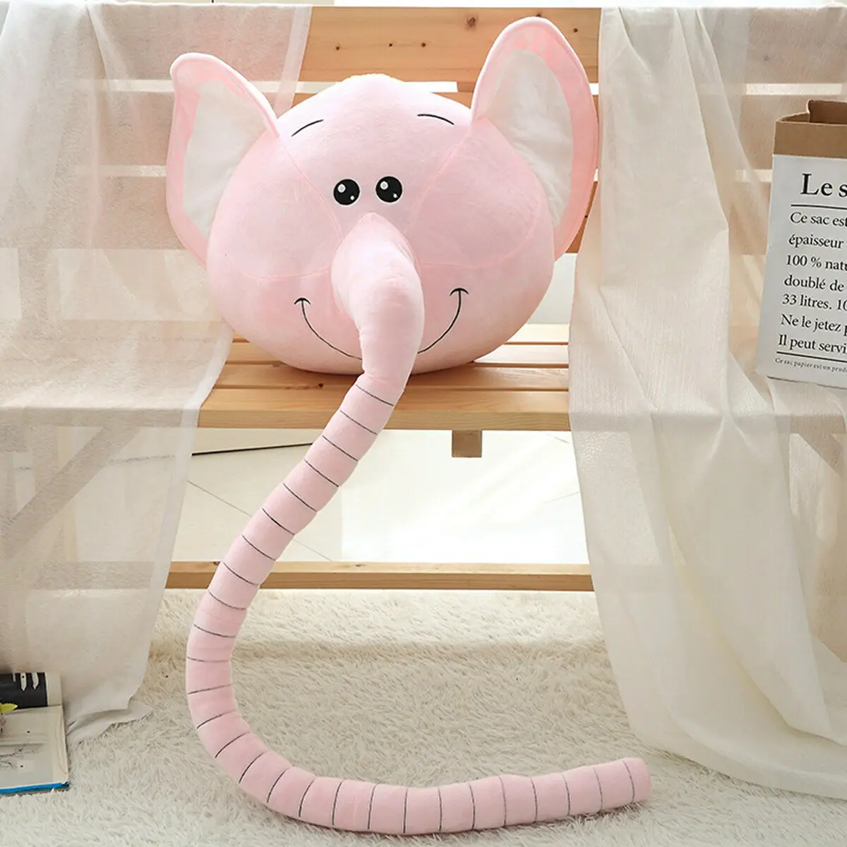 

Long Nose Elephant Plush Toy Pillow Sofa Cushion Measure Kid Height Stuffed Toy Stuffed Animals