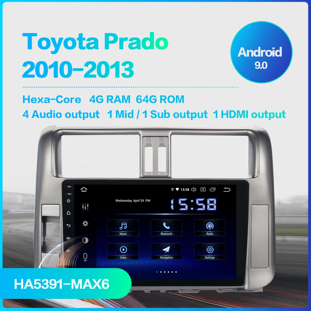 10," ips Экран Авто Android 9,0 для Toyota Prado 150 2010 2011 2012 2013 Bluetooth 64 Гб Встроенная память MAX6