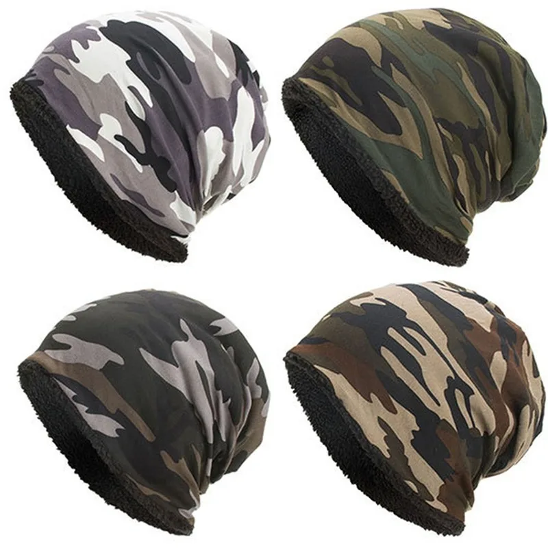 

Winter Long Beanies for Men Cap for Women Warm Winter Camouflage Beanie Unisex Hat Cashmere With Flaps Caps Outdoor Warm 2020