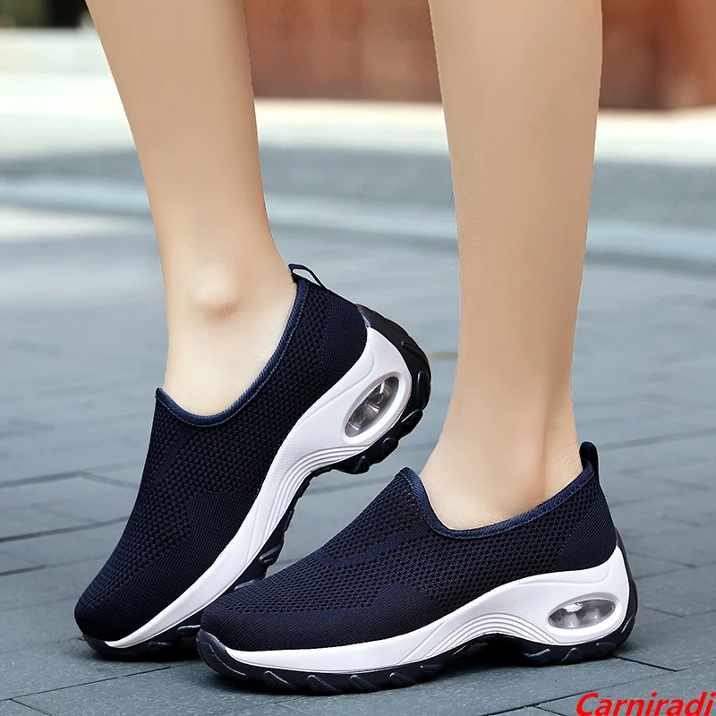 

Lightweight Breathable Outdoor Casual Shoes Women Flying Weave Baskets Fitness Sneakers Ladies Plattorm Non-slip Walking Shoes