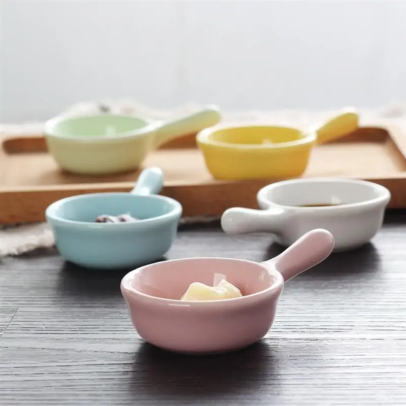 6 шт. в японском стиле мини тарелка для соуса с ручкой приправа дома (смешанный