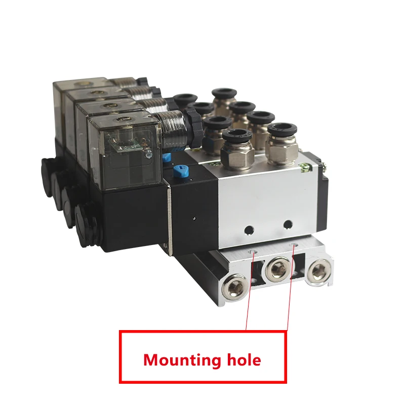 Пневматический Соленоидный клапан 4V210-08, 24 В постоянного тока, 12 В, 2 позиции, 5 каналов, группа клапанов коллектора все в одном, 3, 4, 5, 6 станций, ... от AliExpress RU&CIS NEW