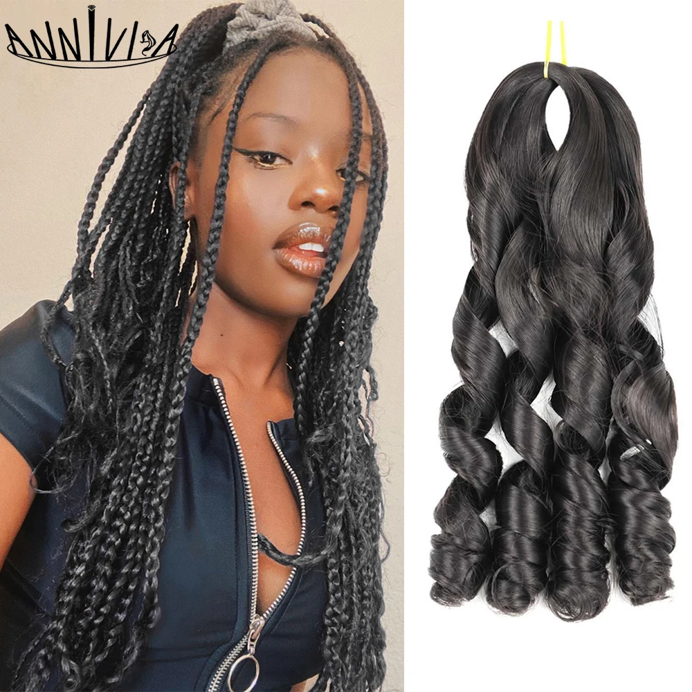 

Накладные волосы для наращивания, искусственные кудри, косы, предварительно растянутые, плетеные волосы для чернокожих женщин, коричневые, ...