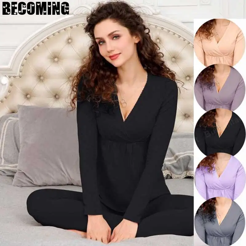 Ночная рубашка для беременных хлопковый Халат грудного вскармливания весенняя