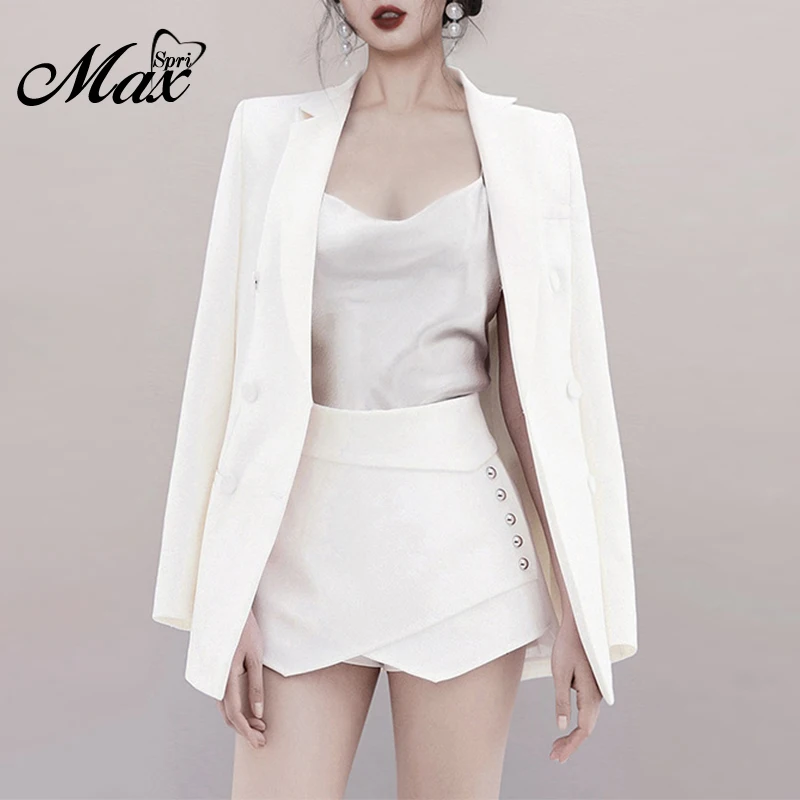 Женский офисный костюм Max Spri комплект из 2 предметов пальто с длинными рукавами и