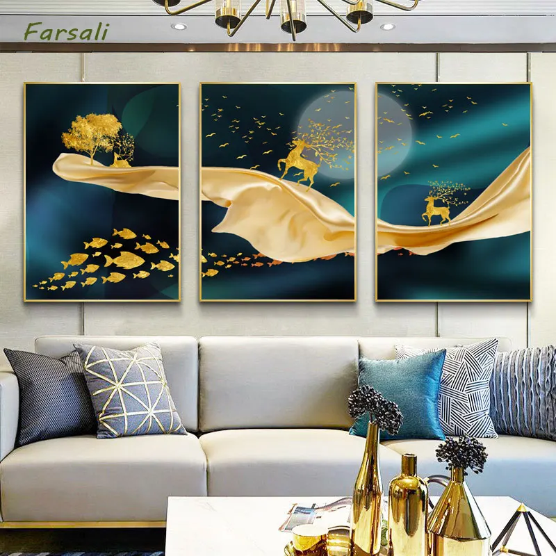 Простой светильник роскошный абстрактный холст картина скандинавские плакаты