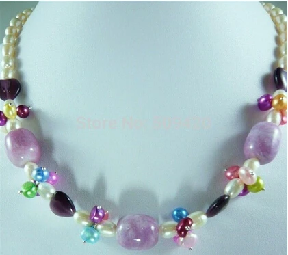 Бесплатная доставка&gt Многоцветный Akoya культивированный жемчуг &amp Аметист Опал