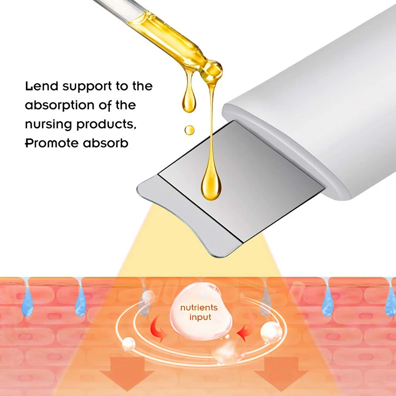 Goedkoop Professionele Ultrasone Facial Skin Scrubber Mee-eter Verwijderen Cleaner Spatel Gezicht Lifting Massager Persoonlijke Huidverzorging Apparaat