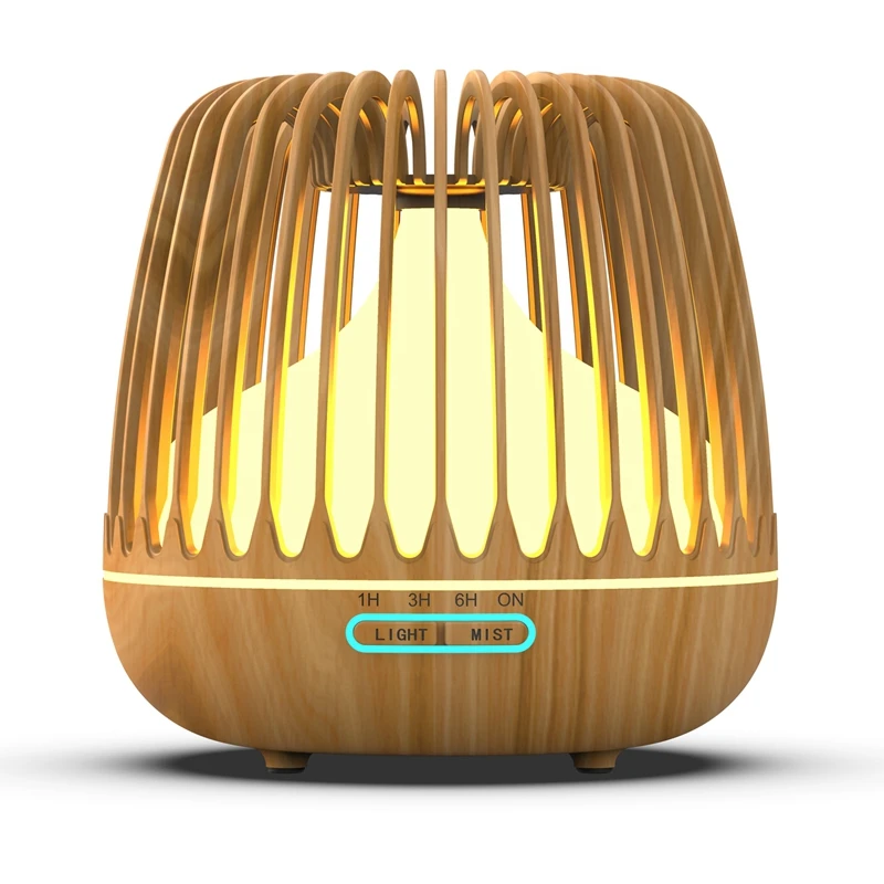 500ML Aroma Essential Oil Diffuser Ultrasonic Air Humidifier Wood Grain 7 Color Changing LED Lights Cool Mist for Home | Бытовая