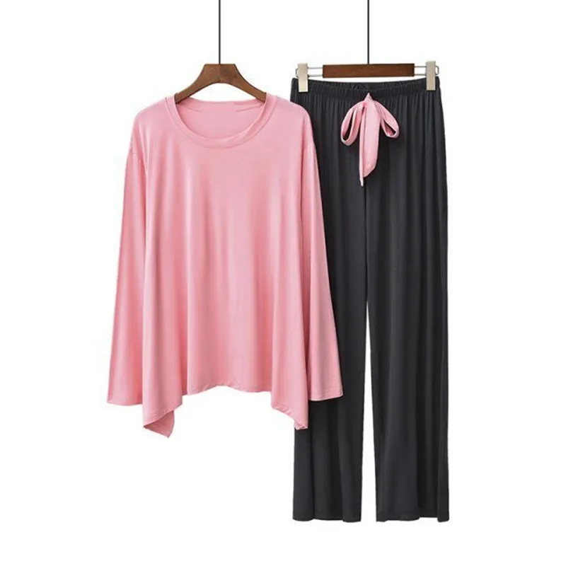 Пижамный комплект из модала с длинным рукавом женские брюки 2 предметов крутая