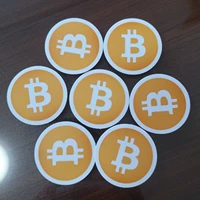 20pcs 3 5cm diameter bitcoin logo sticker self adhesive white pvc material item no fs28