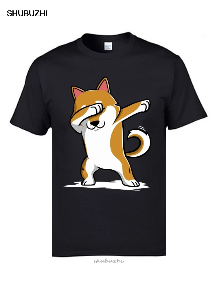 Забавная Мужская футболка Dabbing Shiba Inu Terrier милая с собакой Love Akita хип-хоп рок DJ