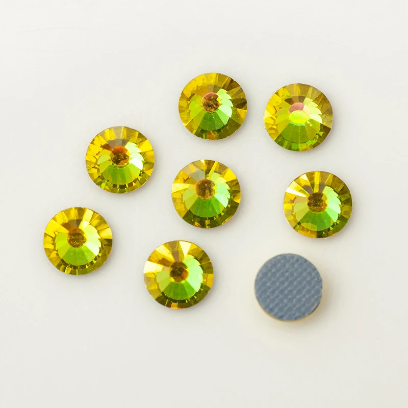 Янруо 2058HF все размеры цитрин АБ с плоской задней стеклянной поверхностью стразы