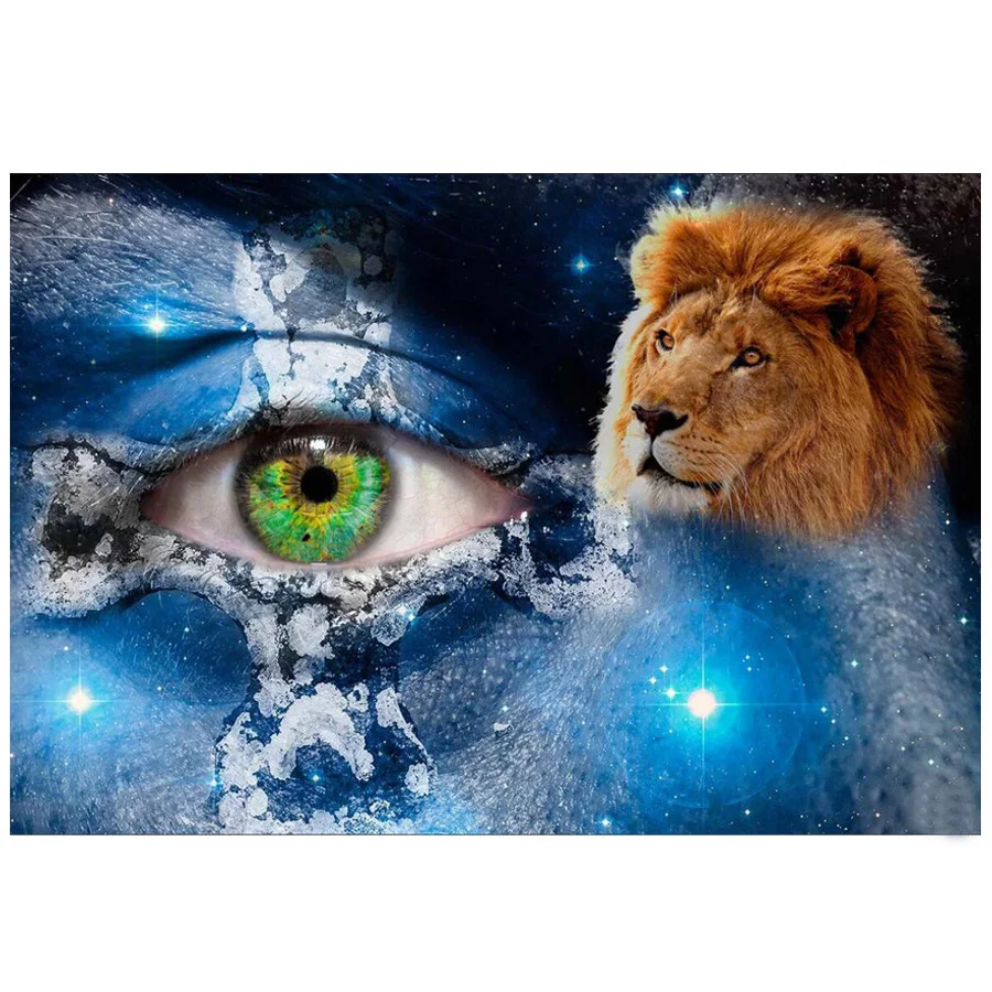 5D Алмазная мозаика сделай сам с глазами и львом алмазная живопись полные