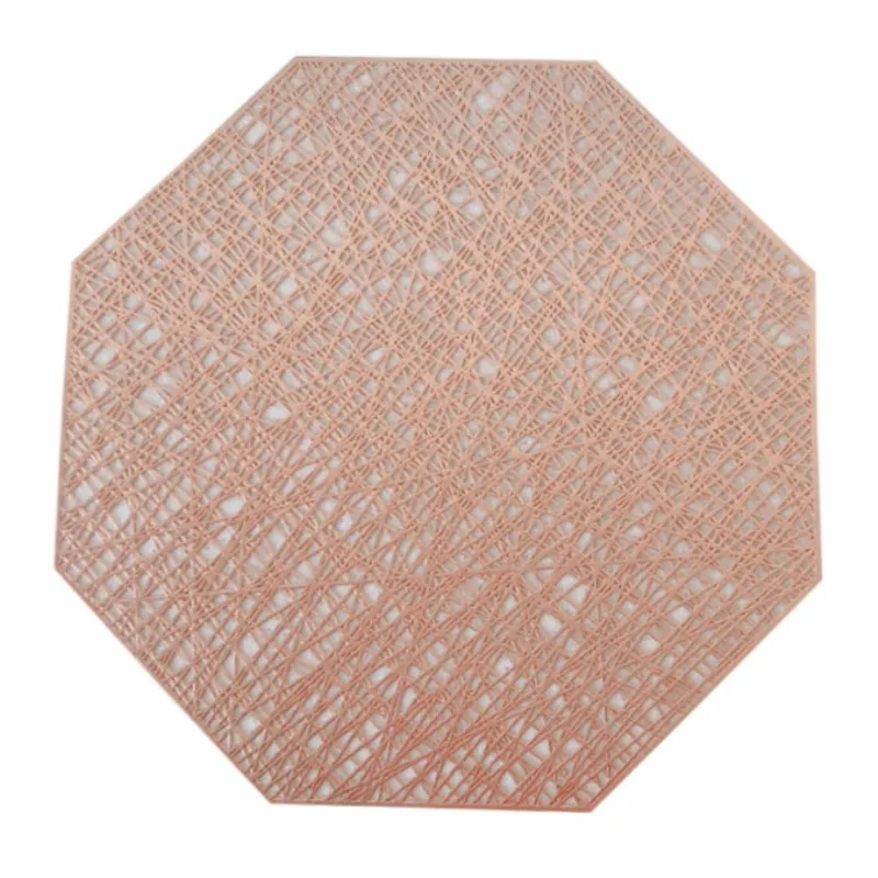 Rose Gold 1 шт. Восьмиугольные полые ПВХ коврик для обеденного стола жар-изоляционный коврик Водонепроницаемый Нескользящие настольные коврики для кухни Кофе барная Подставка под посуду - Цвет: Rose Gold