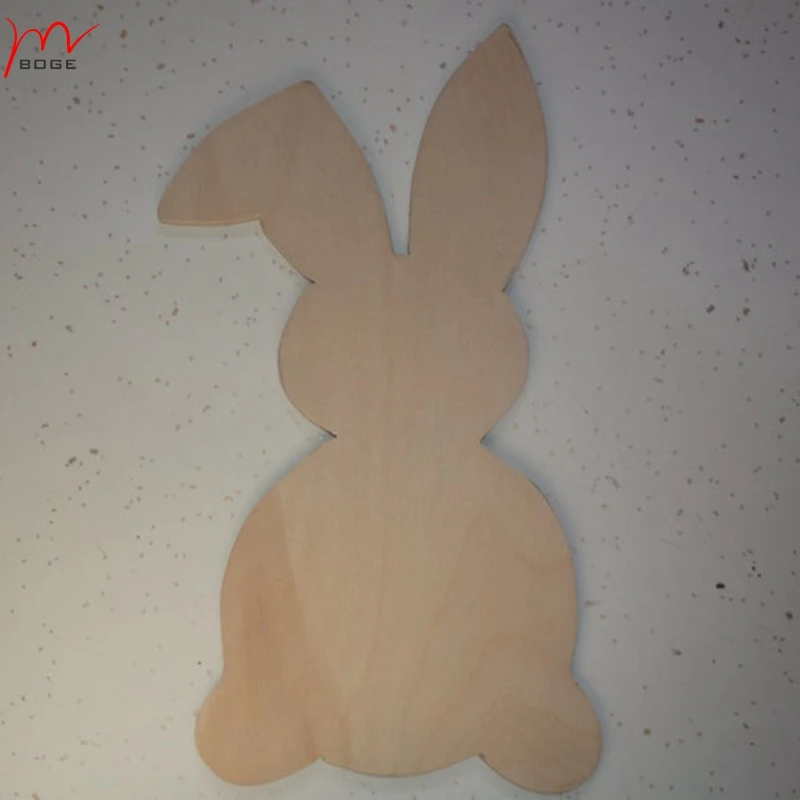 

set of 2 Spring Door Hanger Unfinished blank Easter wood cut out ready to Paint Rabbits, Easter Bunny 9 1/2" x 5 1/2"