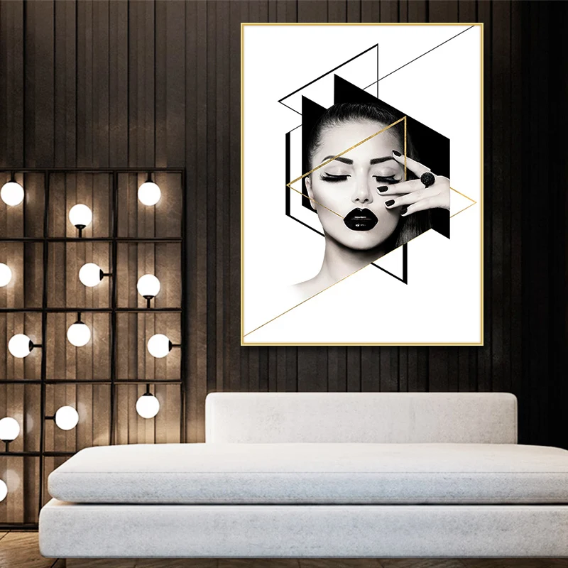 Современная Белая серая Модная девушка ногти сексуальные женщины настенное