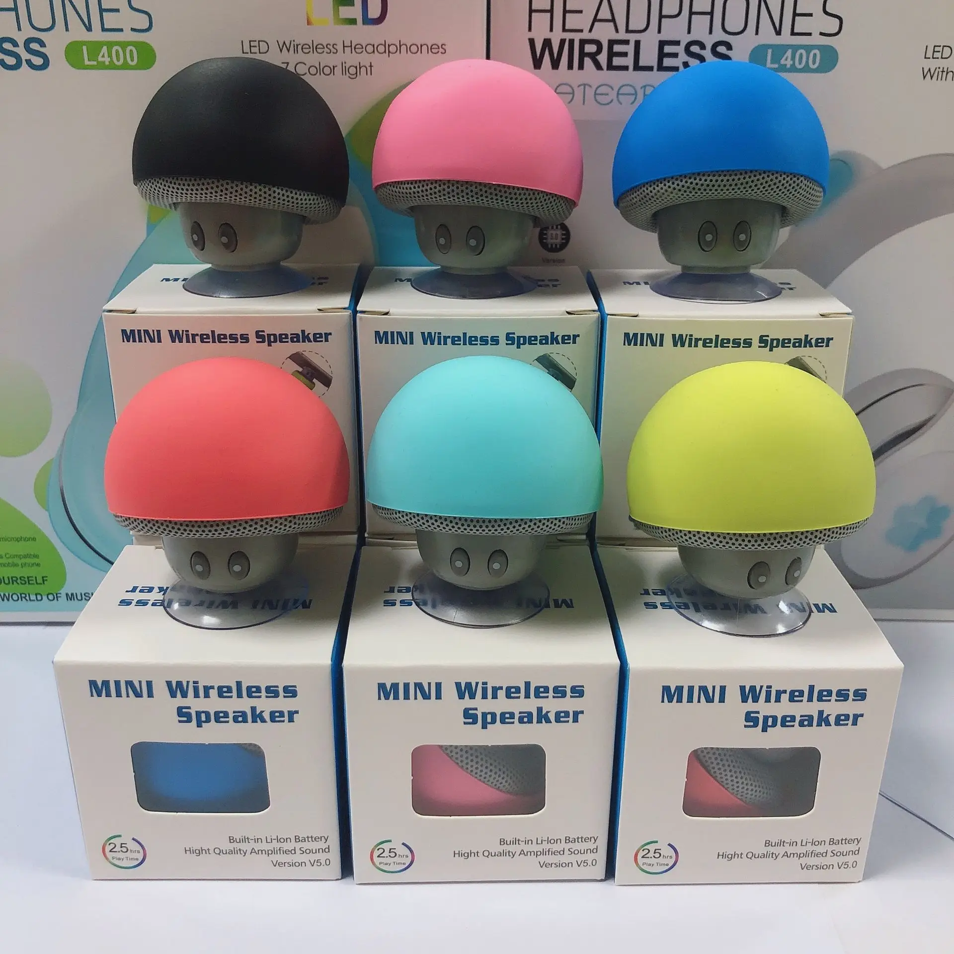 portable mini speaker wireless silicone bluetooth speaker 3w mushroom louderspeaker super bass phone player suction cup holder free global shipping