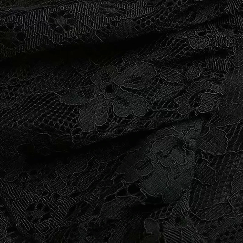 Женское элегантное кружевное мини-платье с длинным рукавом на молнии сзади