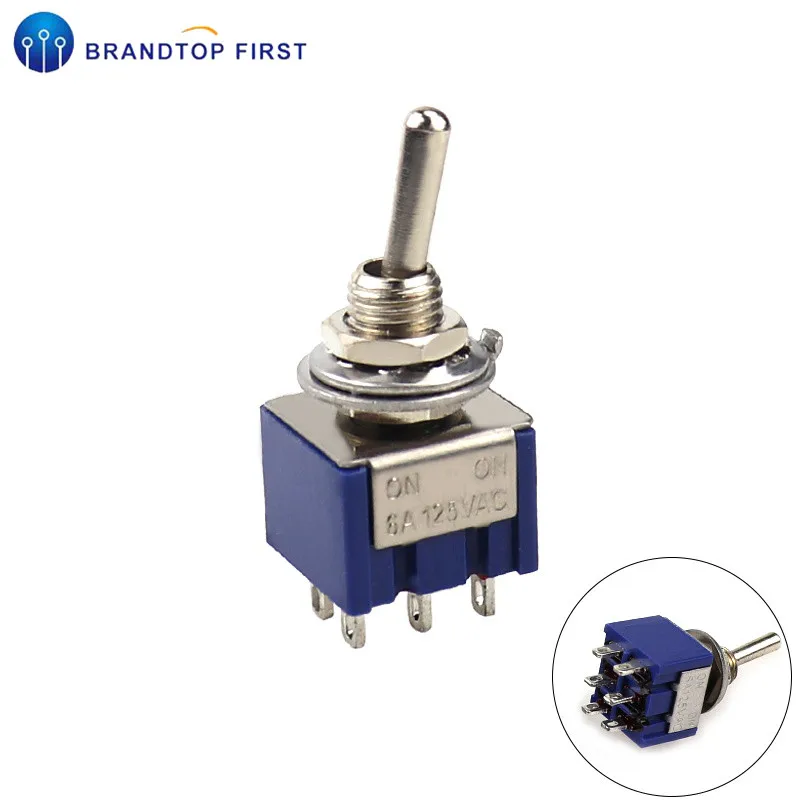 MTS 202 6A 125V AC 6 Pin ON Mini Toggle OFF ON|Выключатели| |
