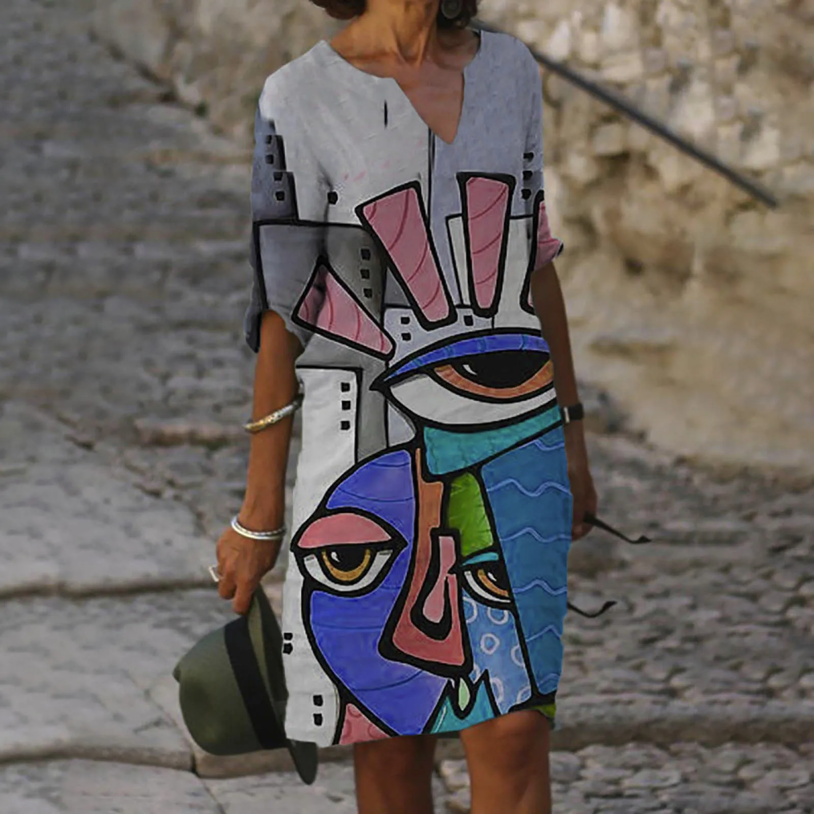 

Женское платье с принтом, платья без рукавов