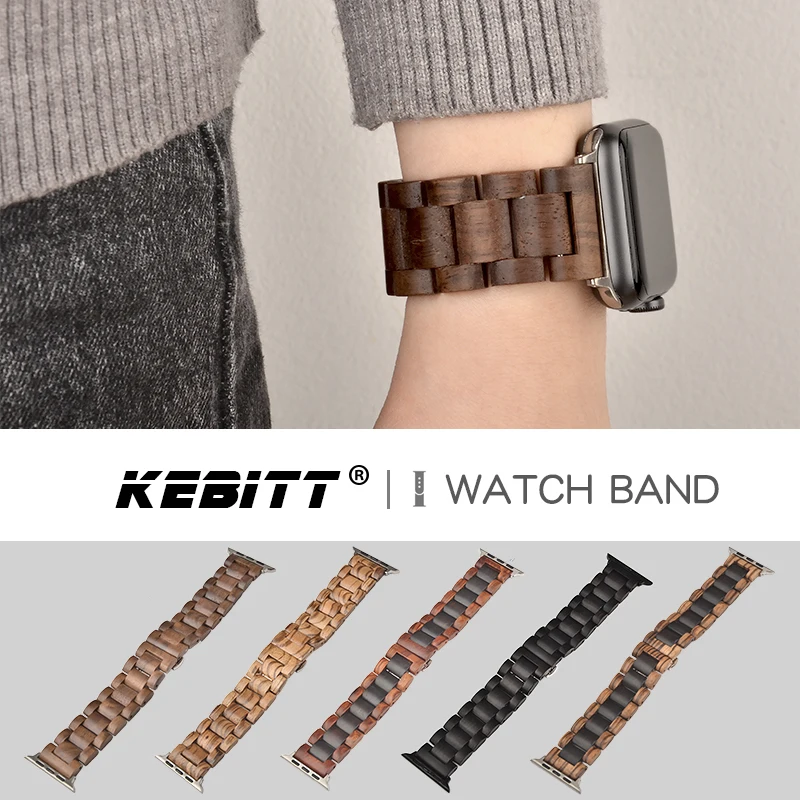 Ремешок деревянный для Apple watch 6 se браслет из натурального бамбука Iwatch Series 5 4 3