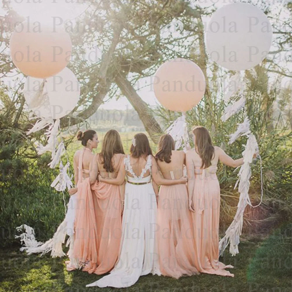 Свадебное украшение 5 шт гирлянда из папиросной бумаги с кистями шары лентами