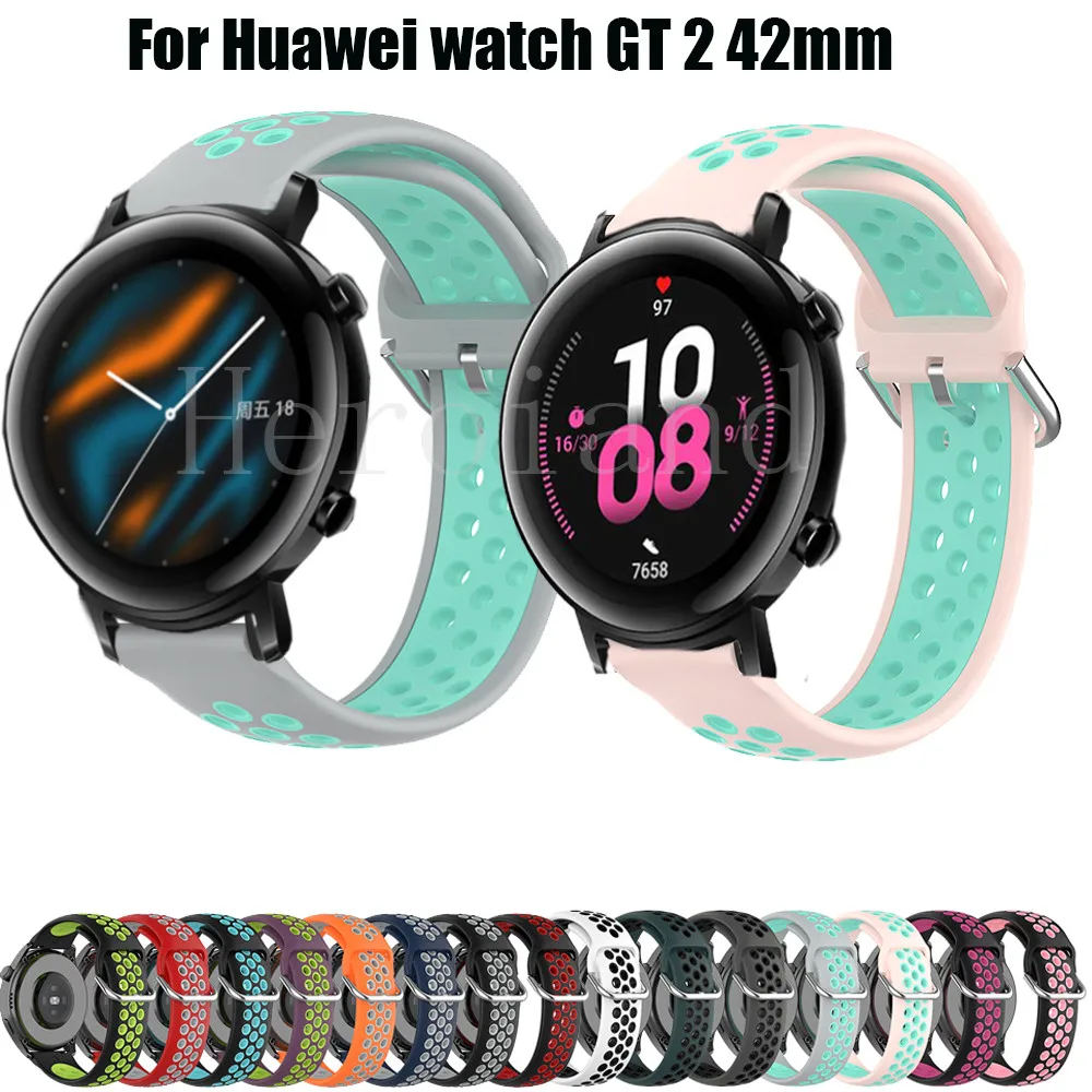 

Ремешок для часов Huawei watch GT 2 42 мм/Honor Watch ES Honor Magic watch 2 42 мм, мягкий силиконовый браслет