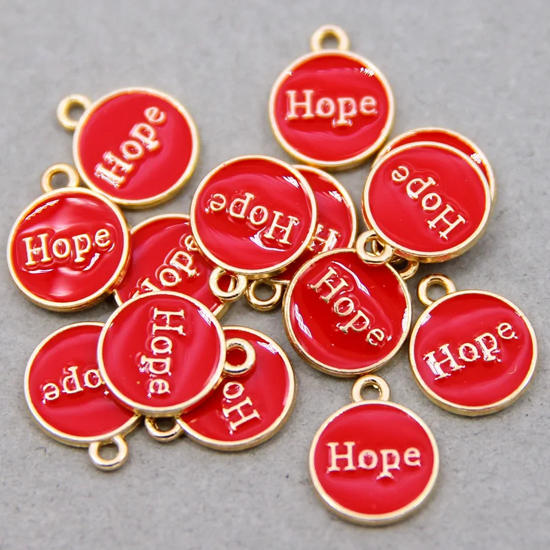 

10pcs 12*15mm Enamel Letter Hope Charms for Necklaces Pendants Earrings DIY Colorful Mini Charms Jewelry Finding Making