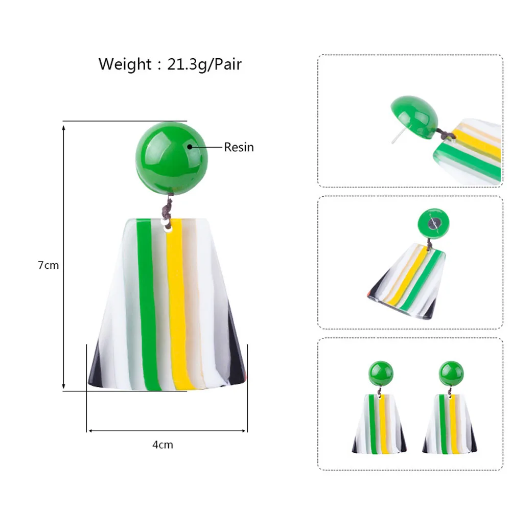 Модные Акриловые серьги в форме капли для женщин геометрические красочные