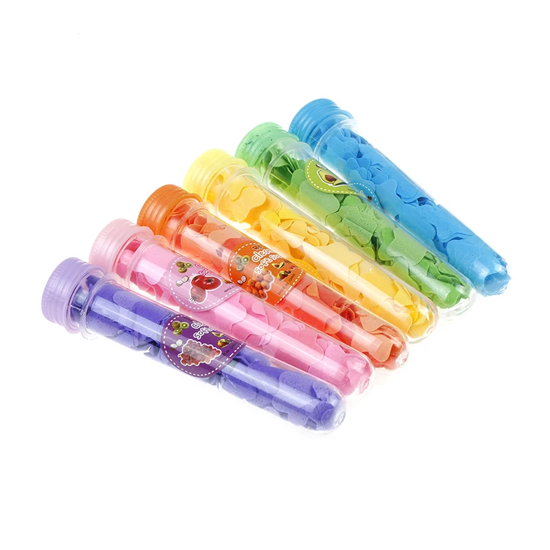 

Portable Mini Body Washing Bath Test Tube Confetti Foaming Flower Paper Soap Slice Travel Accessary