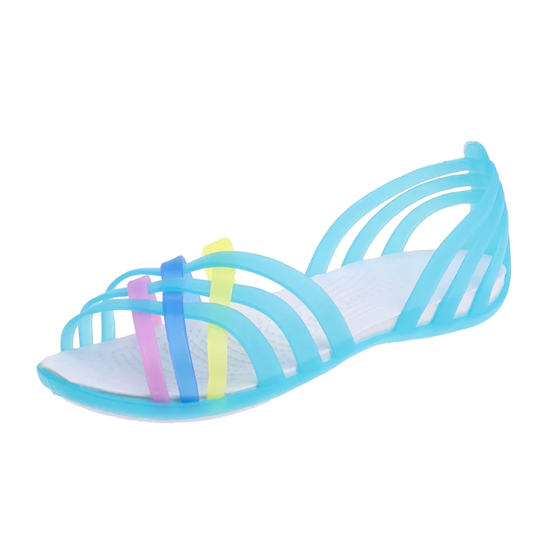 На плоской подошве с украшением в виде кристаллов на высоком каблуке Прозрачные