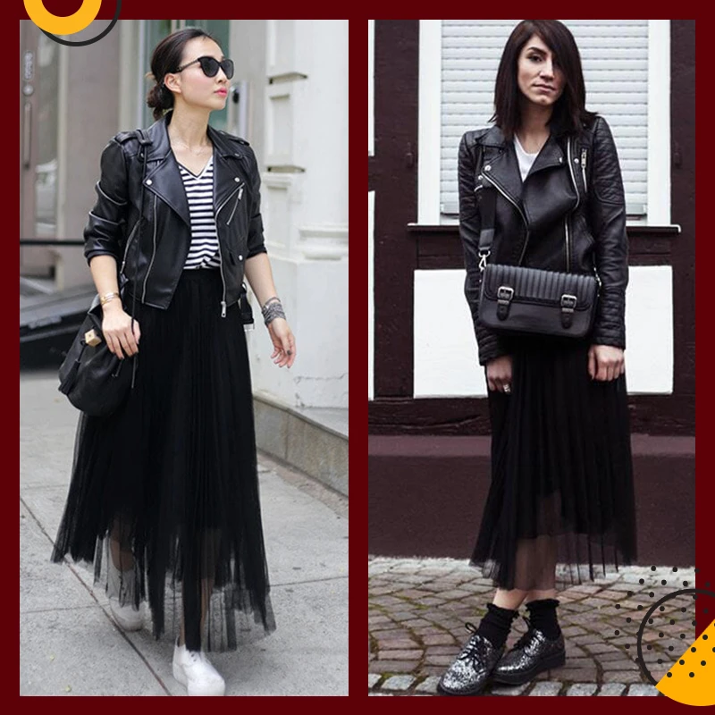 Dotfashion Женские Летние Стильные Новые поступления черные тюлевые сетчатые плиссированные юбки миди с эластичной талией милые женские юбки-клеш